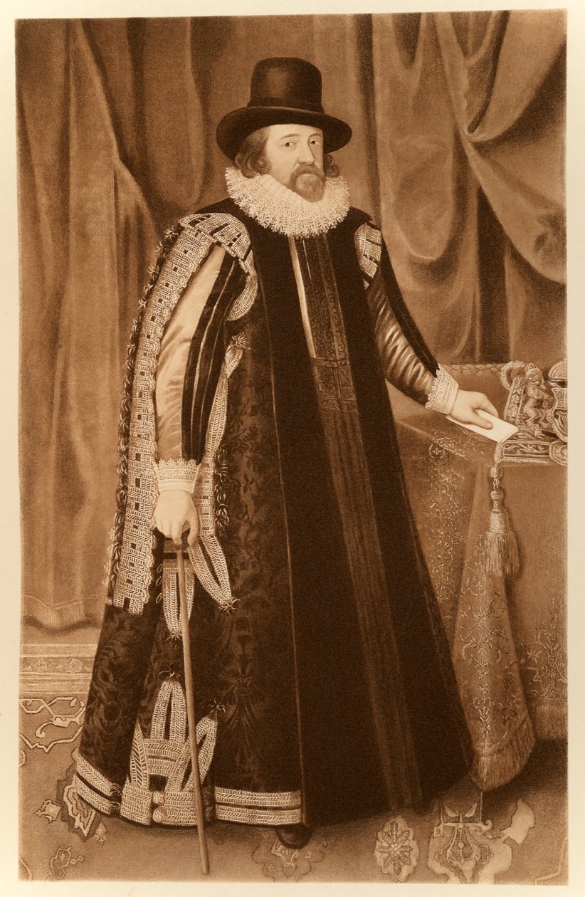 Francis Bacon，Viscount St Albans，来自&39;James I and VI&39;，由Manzi Joyant und Co. Paris印刷，1904年（珂罗版） 作者 保罗·范·萨默