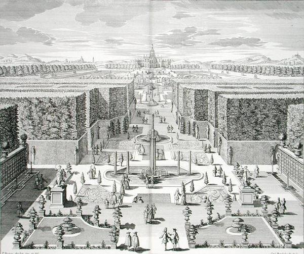 来自《Furstlicher Baumeister》的水景，由Karl Remshard（1678-1735）雕刻，约1711-16年出版（雕刻）。 作者 保罗·德克尔