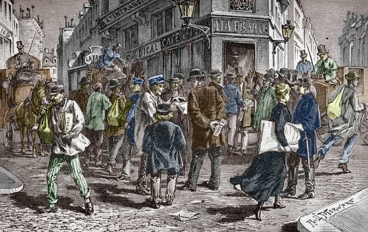 巴黎 Rue du Croissant 街景，许多报纸的所在地 作者 保罗（仿）默瓦特