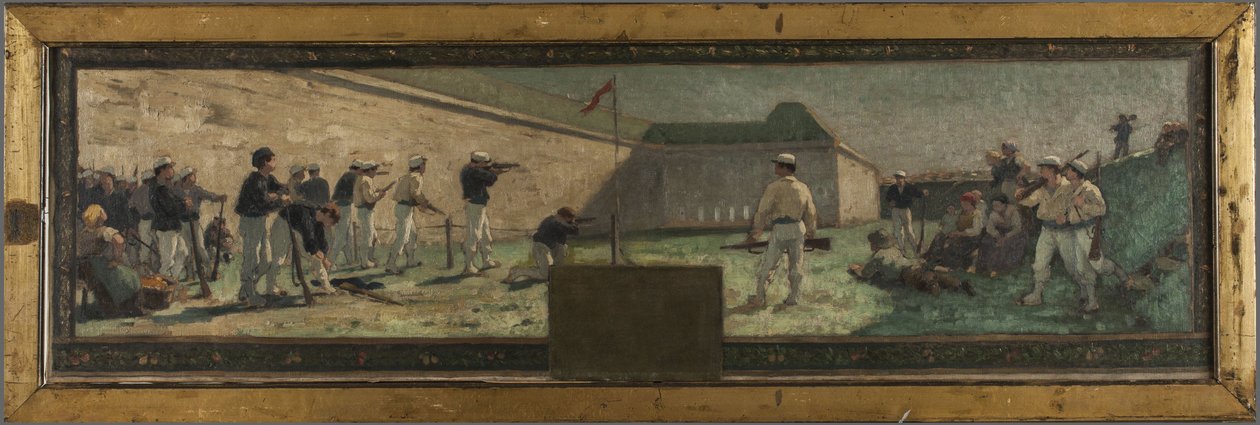 Arcueil-Cachan 市政厅草图：Le Tir，1888 年（布面油画） 作者 保罗·艾伯特·鲍杜安