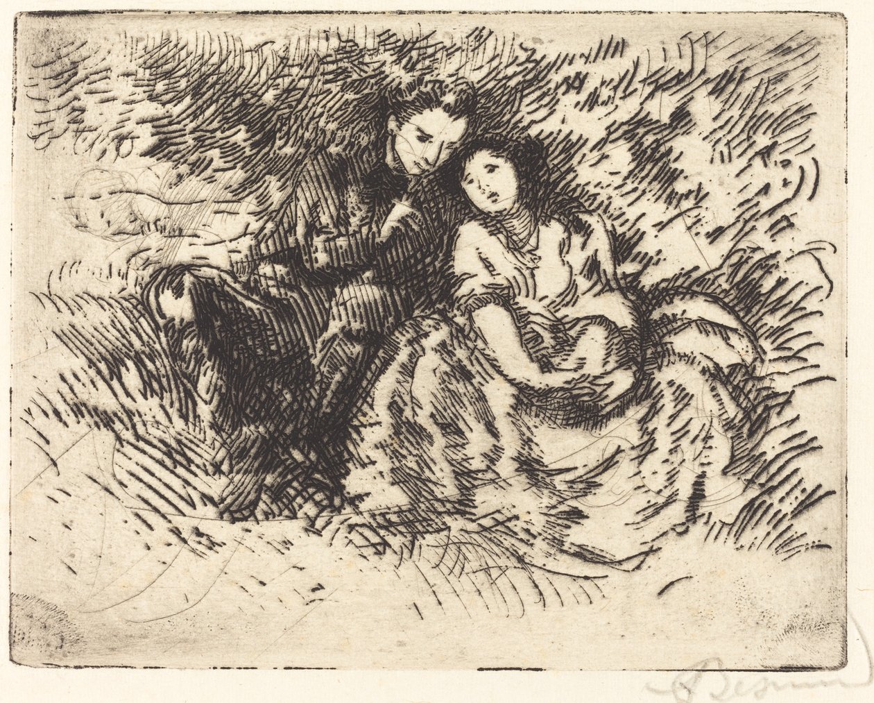 多情的对话 Conversation amoreuse, 1913. 作者 保罗·阿尔伯特·贝斯纳德