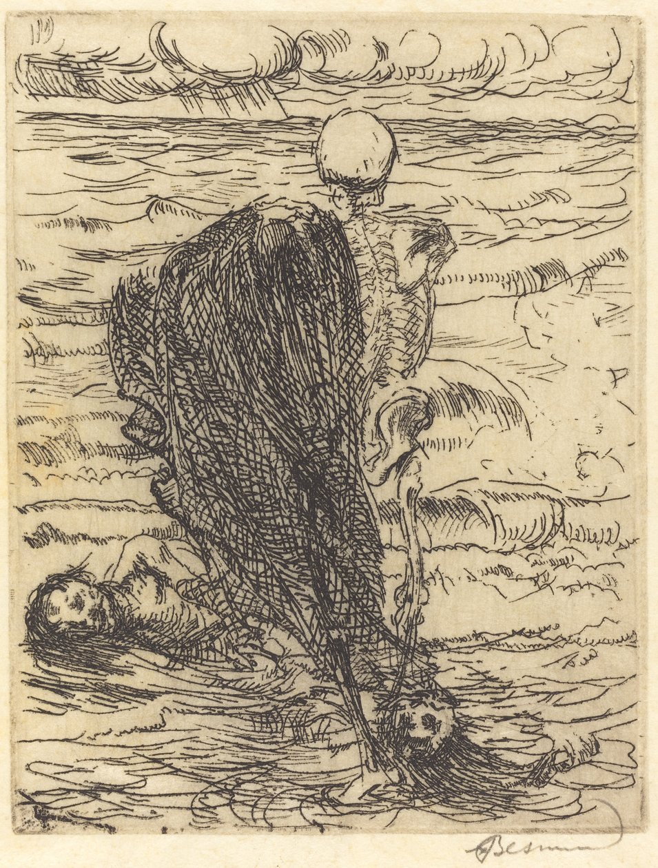网的铸造 Le coup de filet, 1900. 作者 保罗·阿尔伯特·贝斯纳德
