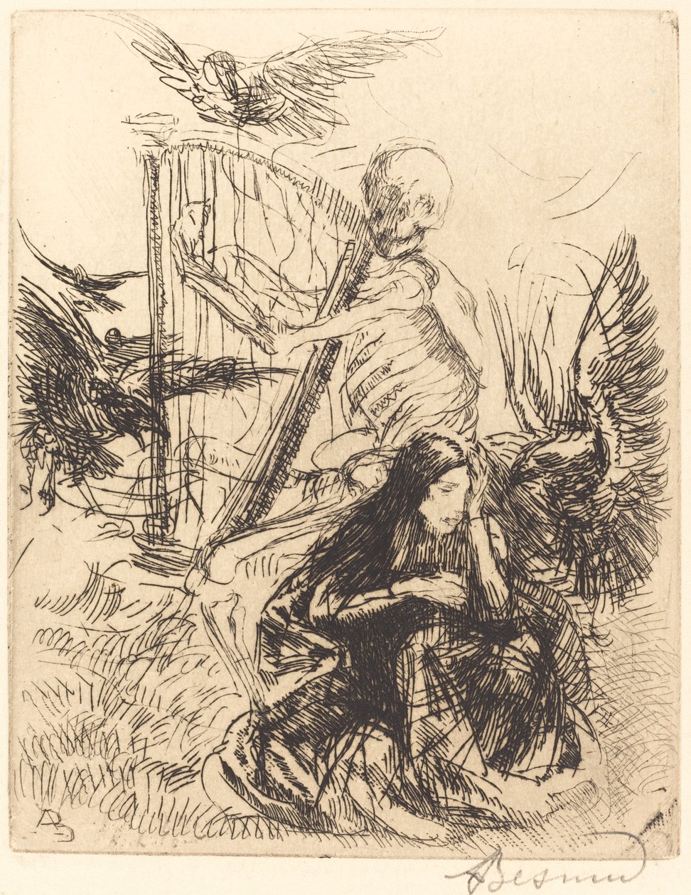 音乐家Musicienne, 1900. 作者 保罗·阿尔伯特·贝斯纳德