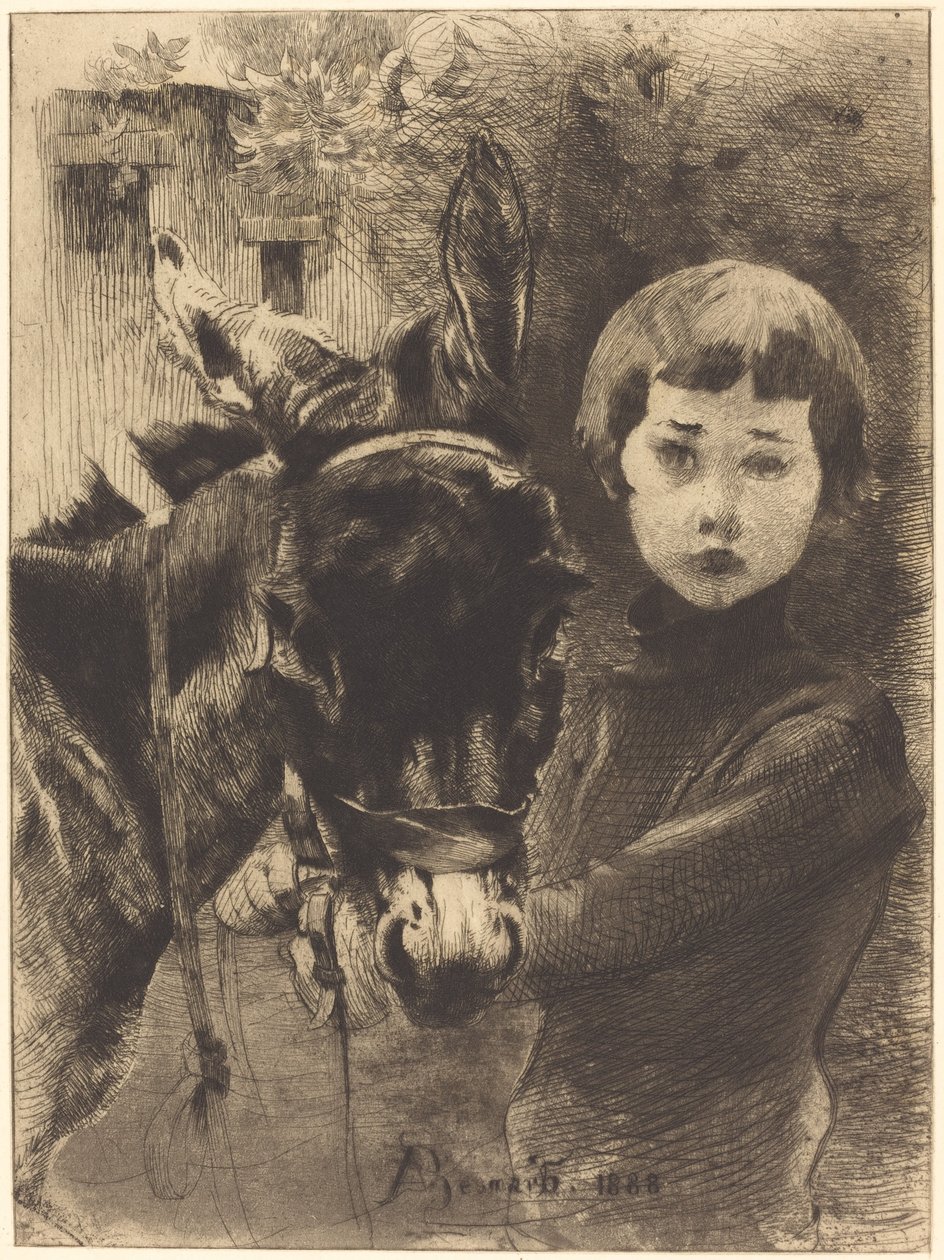 罗伯特-贝斯纳和他的驴子 罗伯特-贝斯纳和他的驴子，1888年。 作者 保罗·阿尔伯特·贝斯纳德