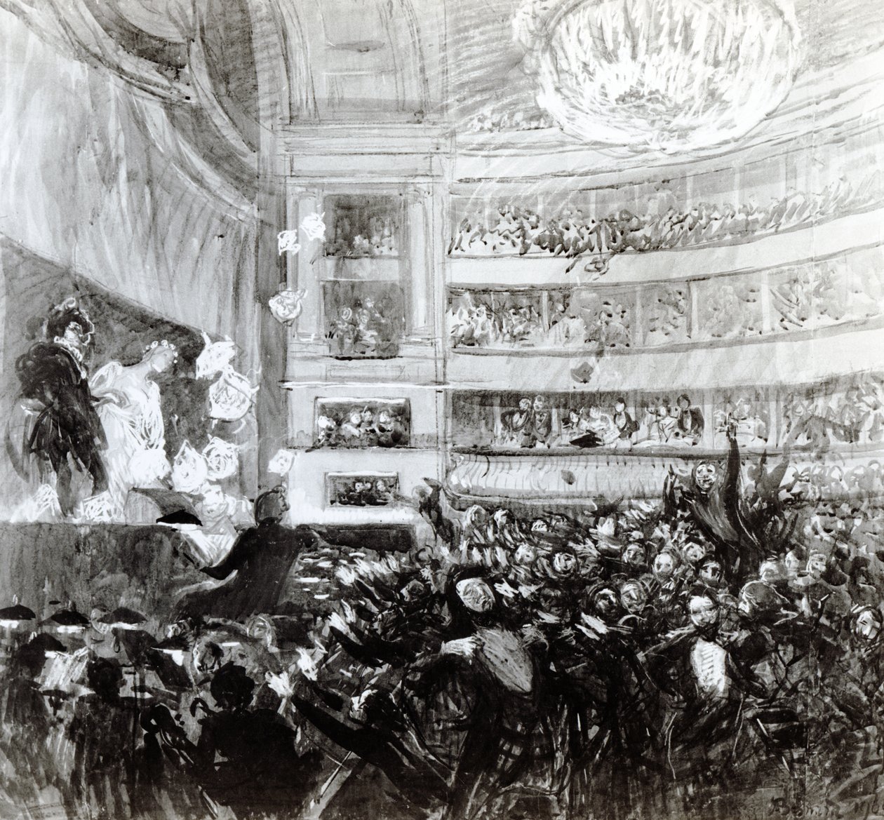 1909年2月25日，赫尔米尼战役于1840年2月25日在Comedie Francaise举行 作者 保罗·阿尔伯特·贝斯纳德