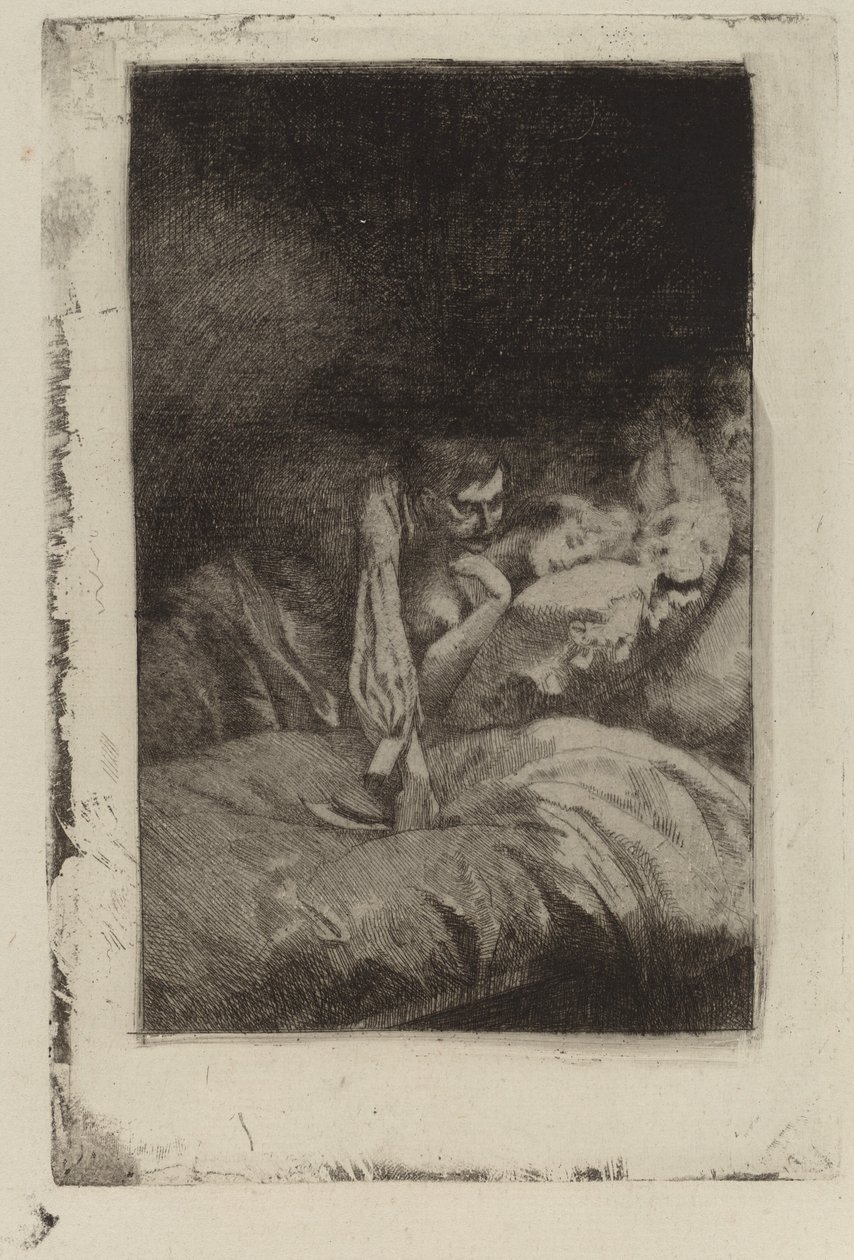 谋杀Le Meurtre》，1885年。 作者 保罗·阿尔伯特·贝斯纳德