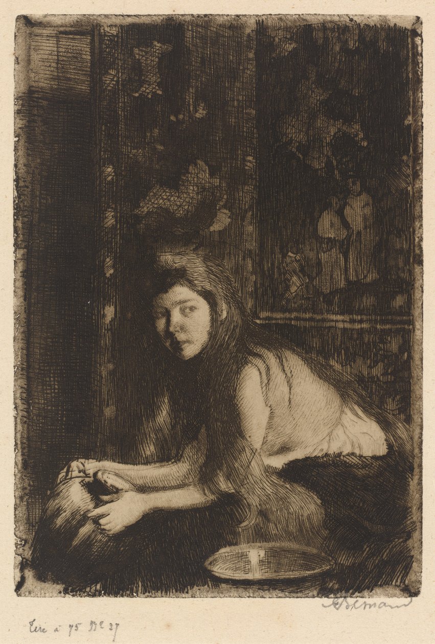 拿着花瓶的女人 La femme au vase, 1894. 作者 保罗·阿尔伯特·贝斯纳德