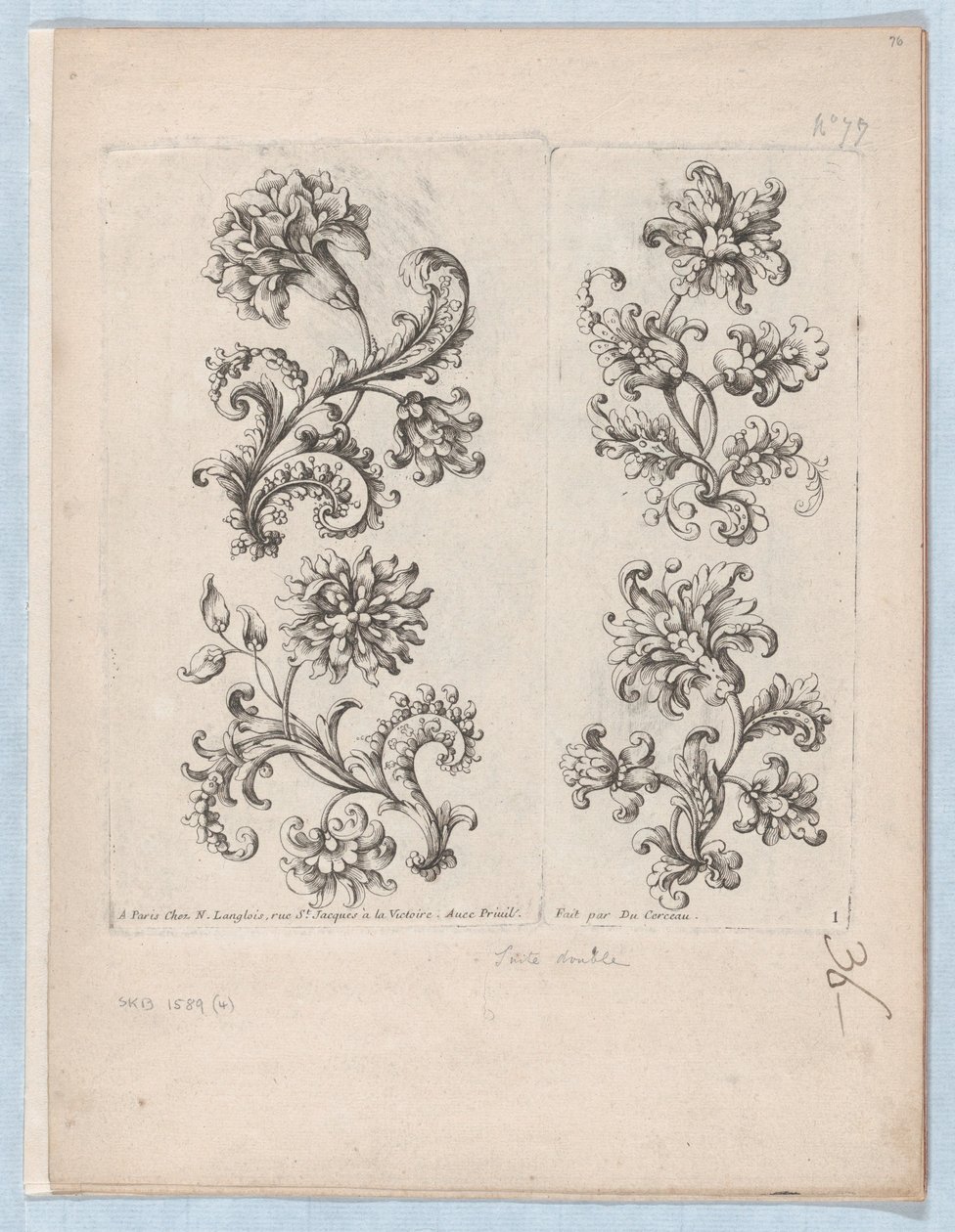 小花图案系列，板块1，约1670-85.，约1670-85. 作者 保罗·安德鲁埃·杜塞尔索