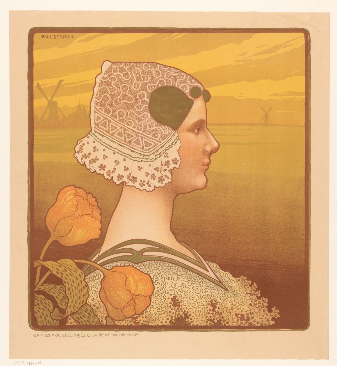 身着盛装的威廉明娜王后肖像
Sa très cracieuse majeste la reine Wilhelmine（物品上的标题） 作者 保罗·伯顿