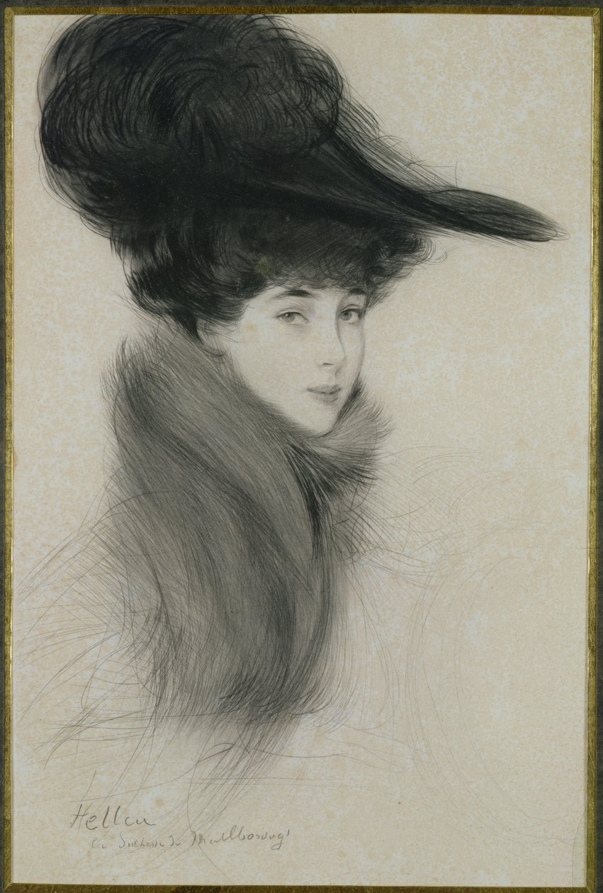 Consuelo Vanderbilt（1877-1964）Marlborough公爵夫人，c.1901（干点） 作者 保罗·塞萨尔·Helleu
