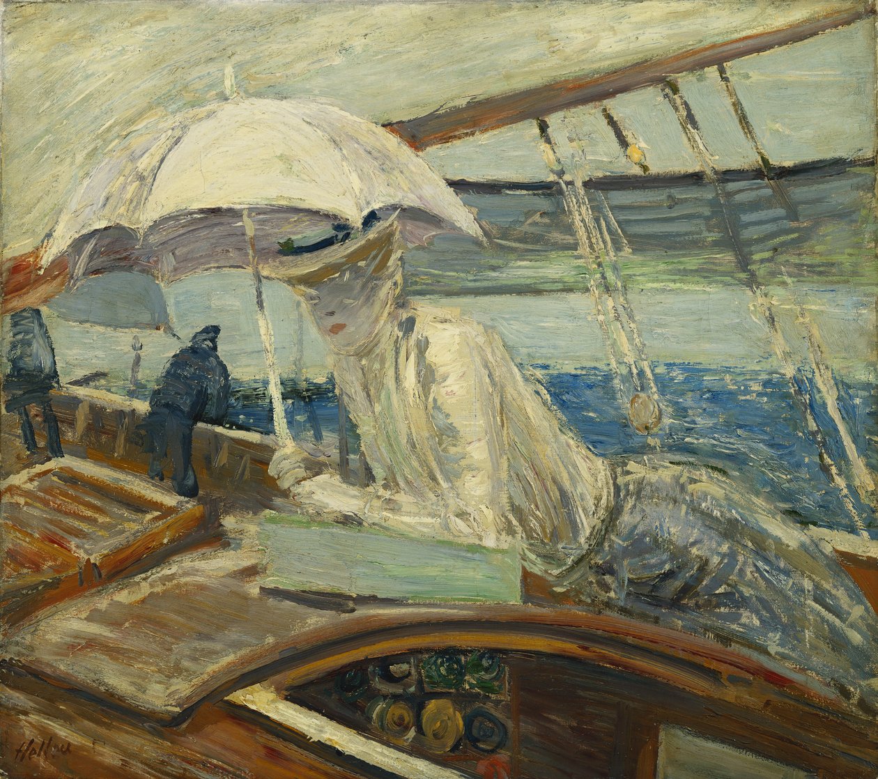 女士海上Helleu，Yacht Bird； Helleu和Mer夫人，Yacht Bird， 作者 保罗·塞萨尔·Helleu