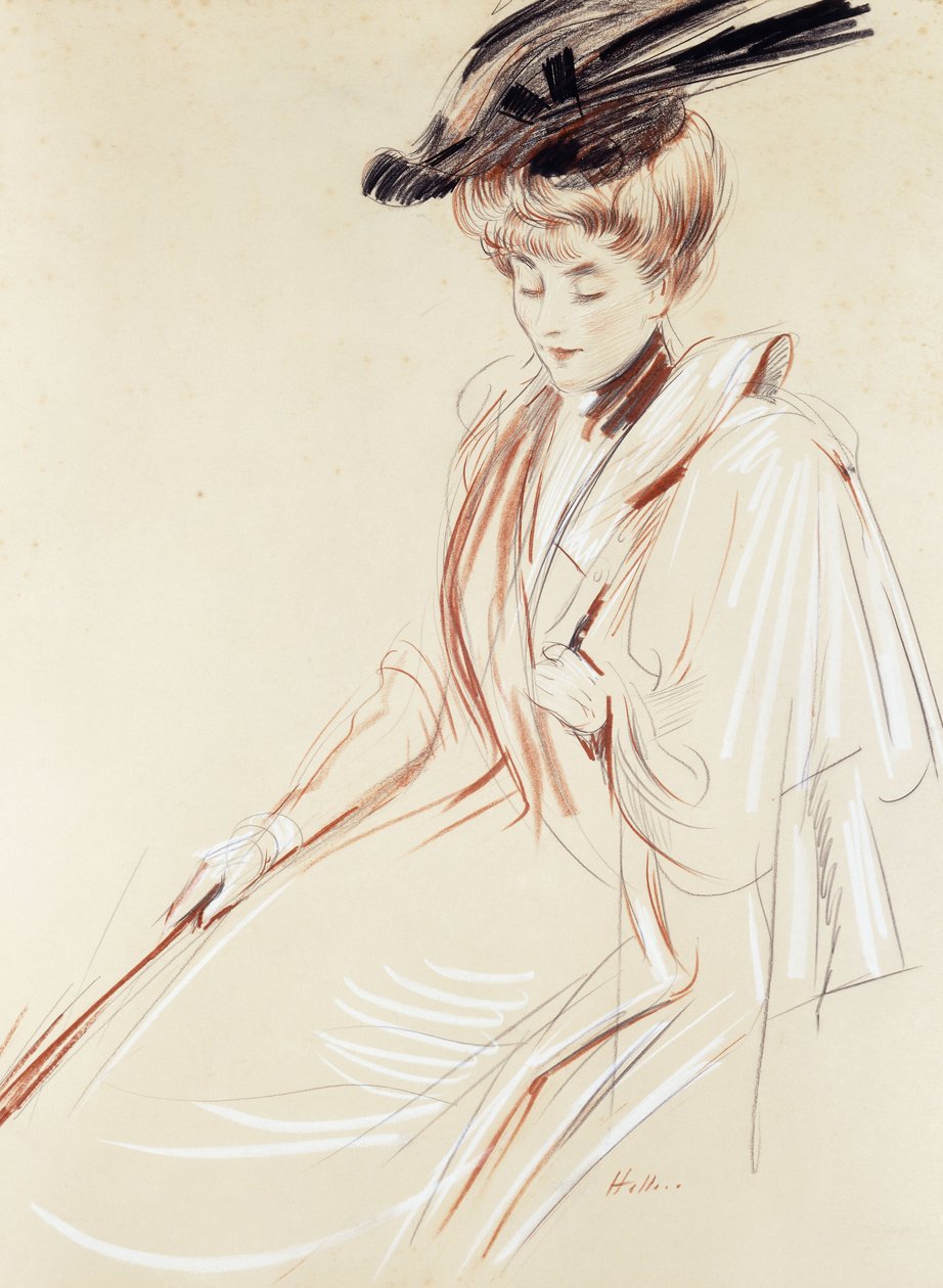 一位女士的画像， 作者 保罗·塞萨尔·Helleu