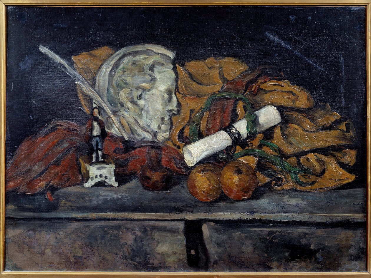 塞尚的配饰。 菲利普·索拉里的奖章静物画 保罗·塞尚 (1839-1906) 1873 年 0,6x0,8 m 巴黎，奥赛博物馆 作者 保罗·塞尚