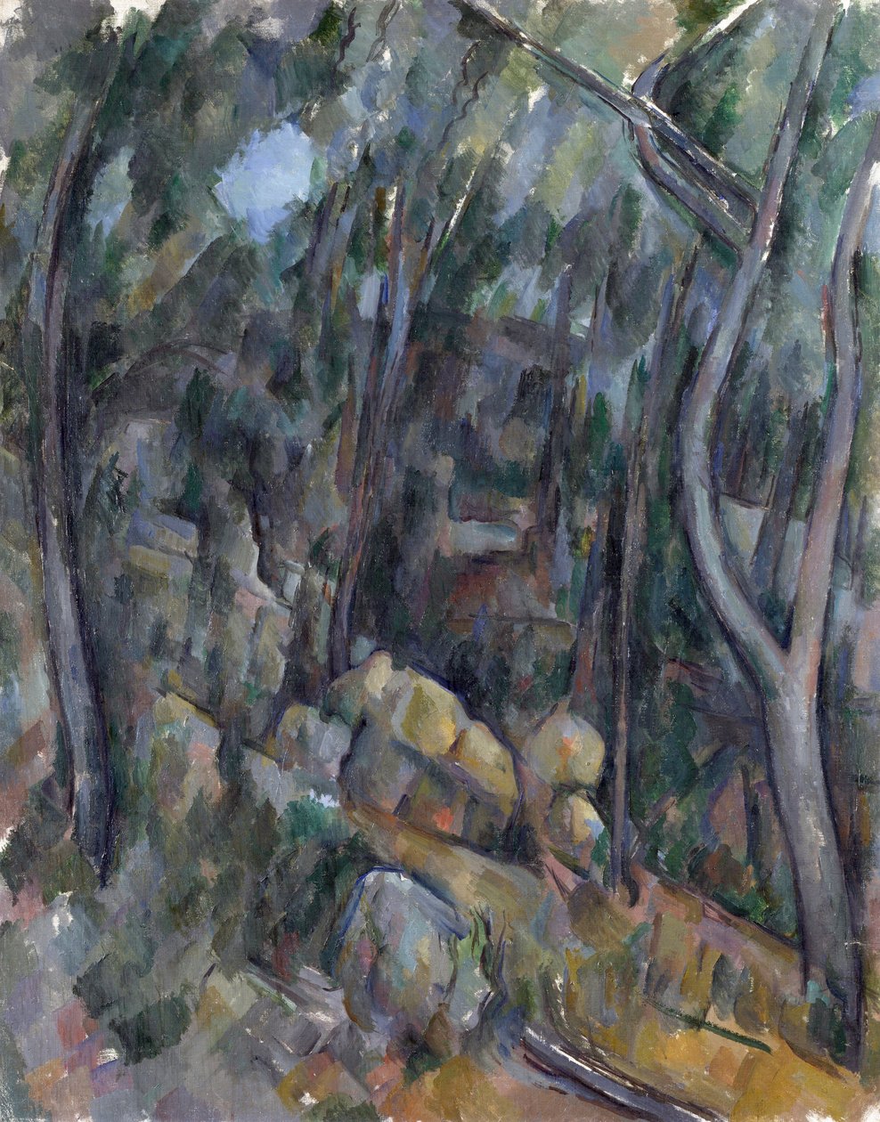 Dans les sols de Chateau Noir - Cezanne, Paul (1839-1906) The Grounds of the Chateau Noir 布面油画 1900-1904 伦敦国家美术馆 90,7x71,4 作者 保罗·塞尚