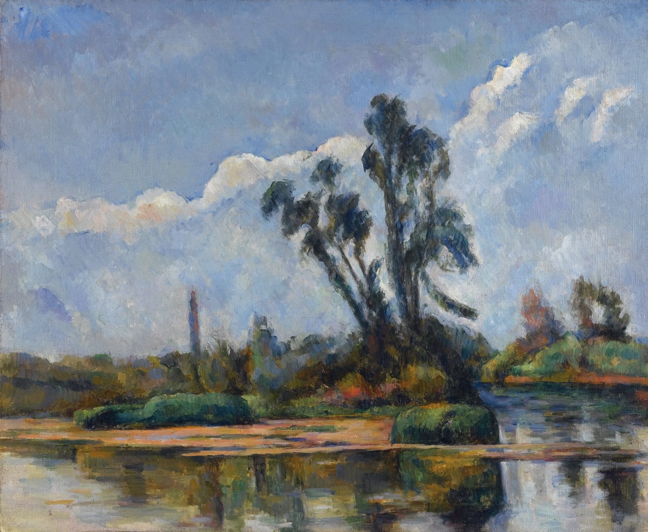 La Riviere par Cezanne, Paul (1839-1906).布面油画，尺寸：50x61，约1881年，私人收藏 作者 保罗·塞尚