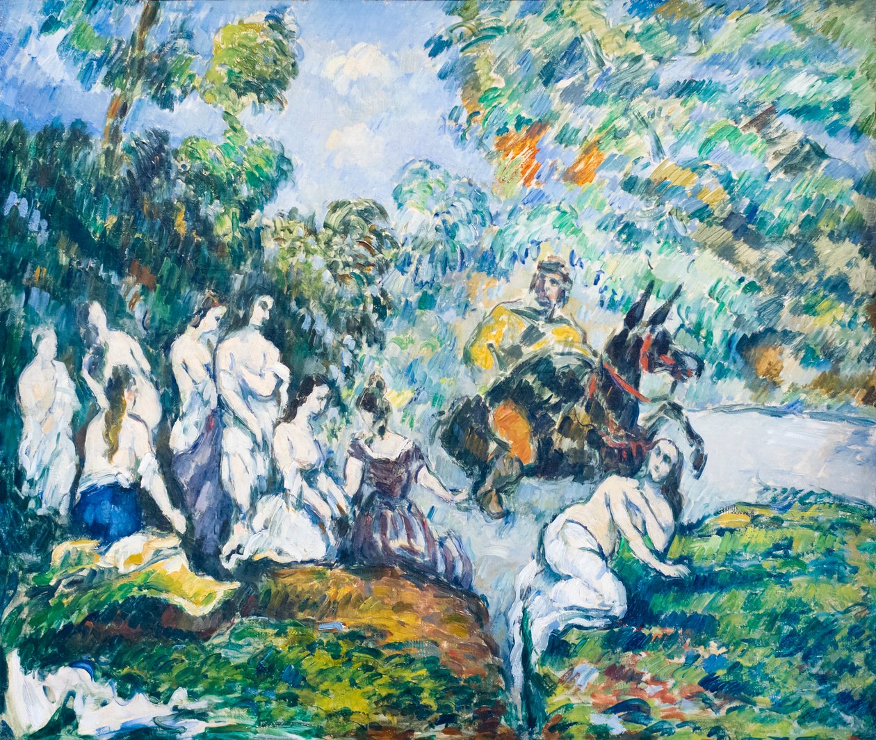 传说中的场景或水中的桑丘，约 1878 年（布面油画） 作者 保罗·塞尚