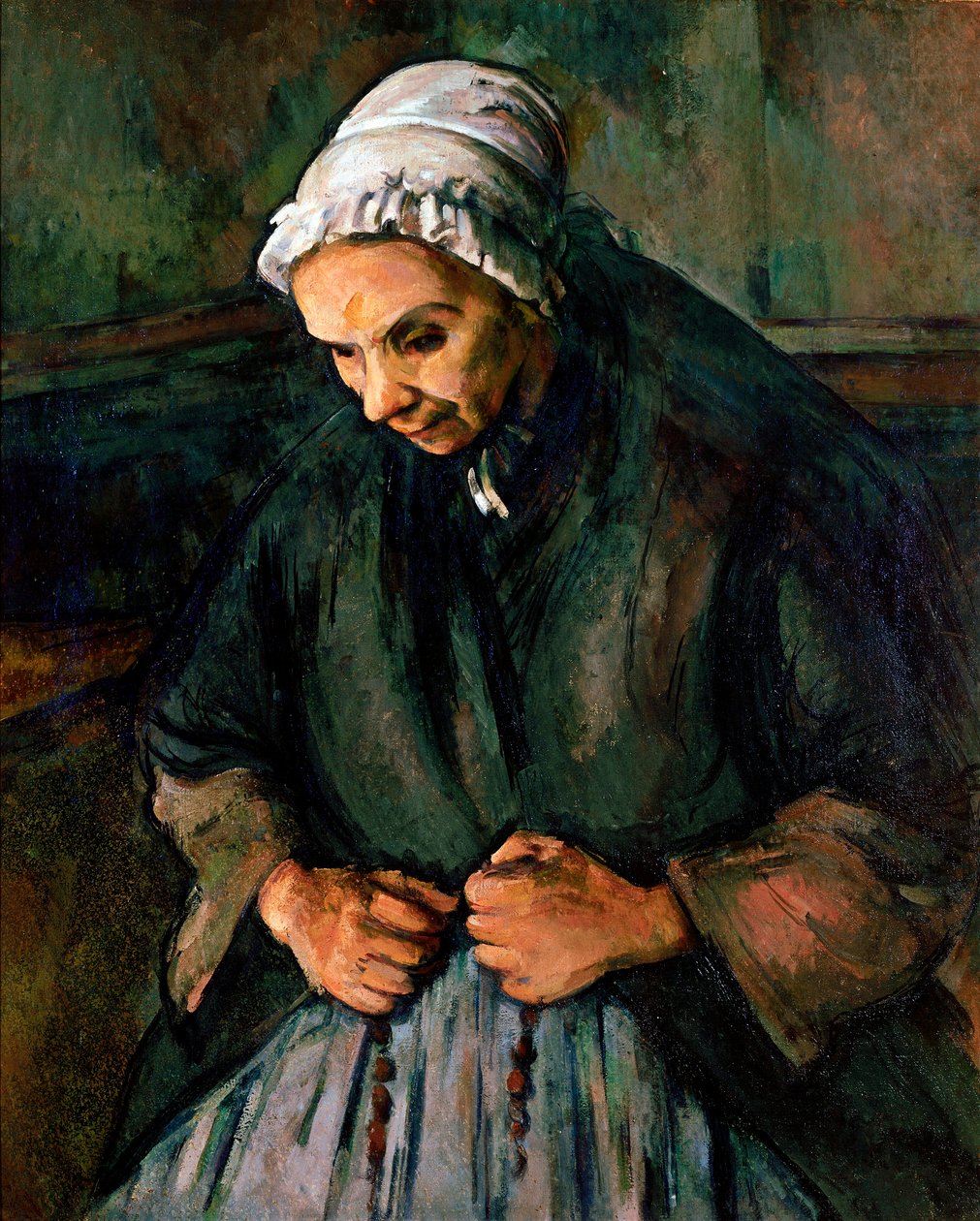 玫瑰经中的老妇人 Paul Cezanne (1839-1906) 1896 年 65x85 厘米伦敦，国家美术馆 作者 保罗·塞尚