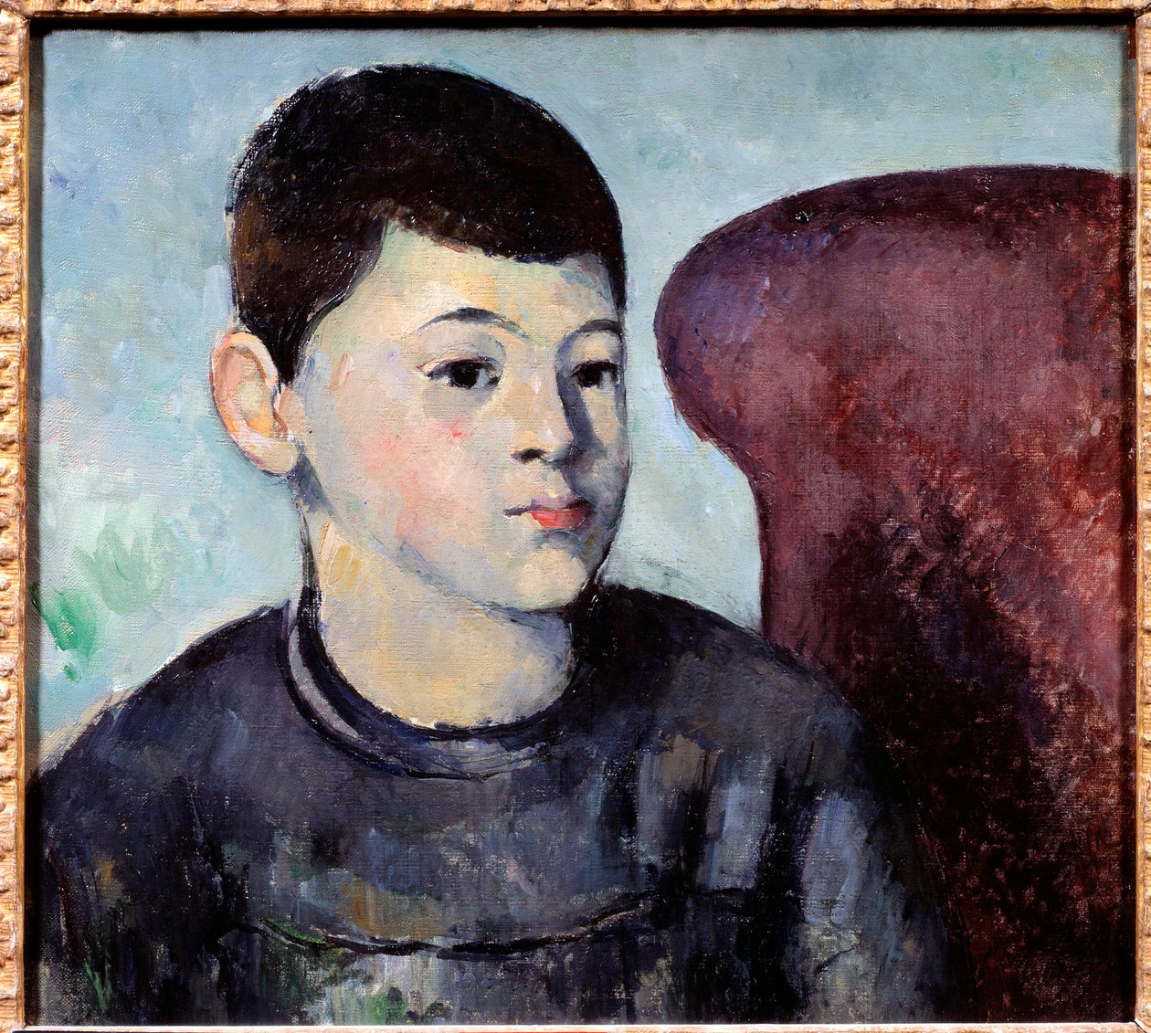 艺术家儿子的肖像 画作 Paul Cezanne (1839-1906) 1880 年 0,35x0,38 m 巴黎，橘园博物馆 作者 保罗·塞尚