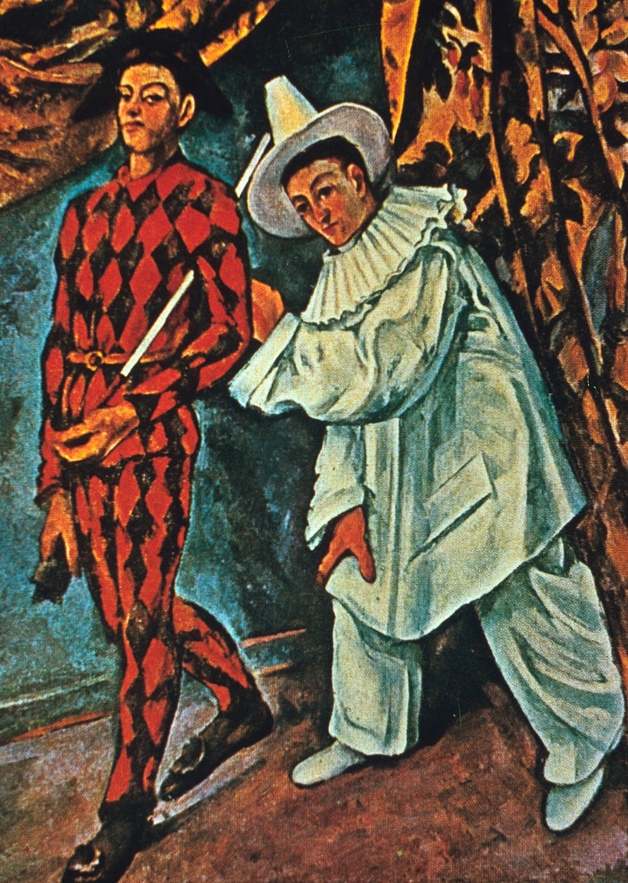 Arlequin and Pierrot，1888年 作者 保罗·塞尚