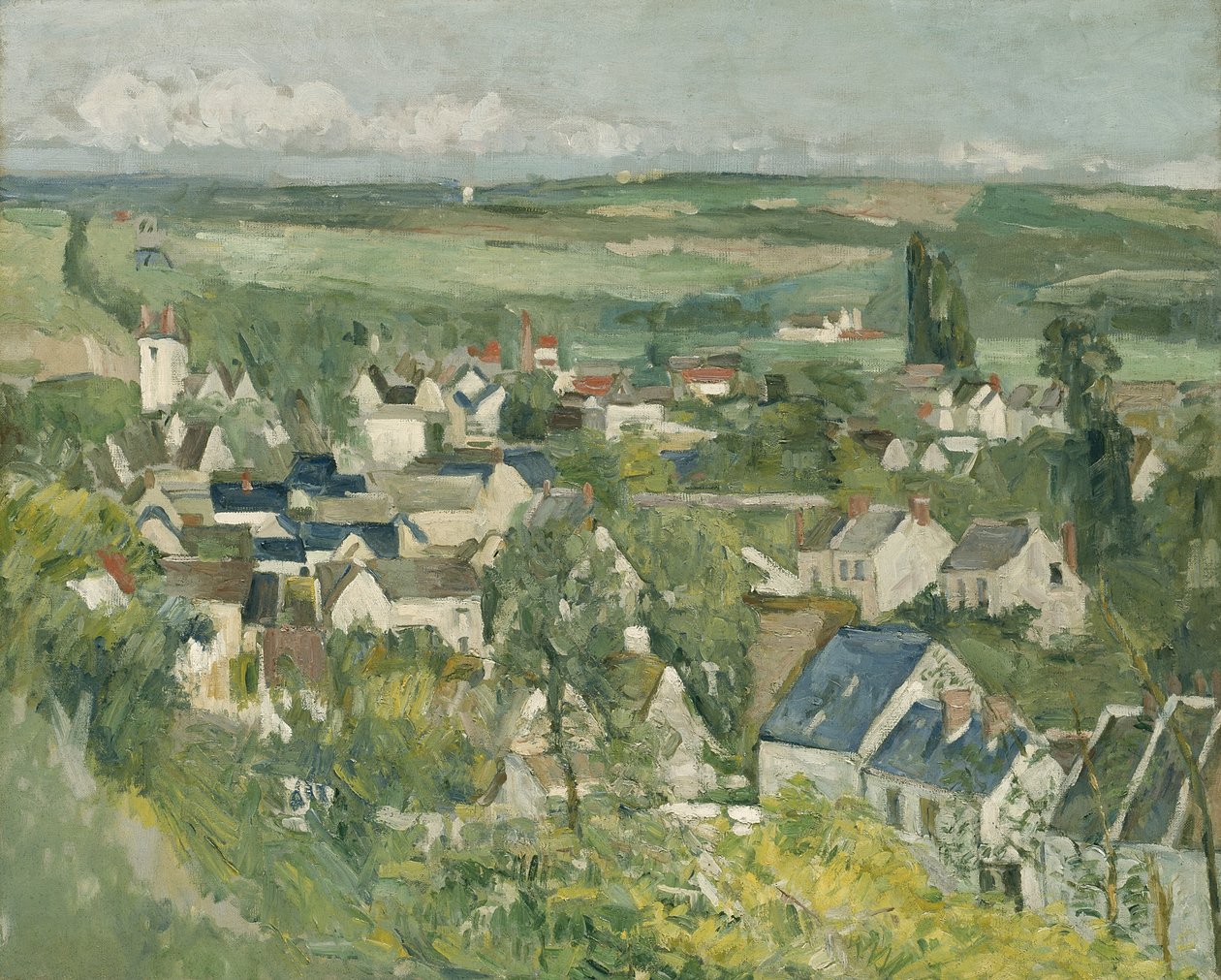 Auvers，全景，1873-75年 作者 保罗·塞尚