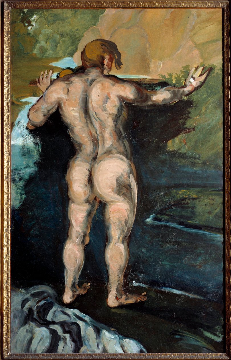 Paul Cezanne (1839-1906) 1868 年诺福克克莱斯勒博物馆的沐浴者和岩画 作者 保罗·塞尚