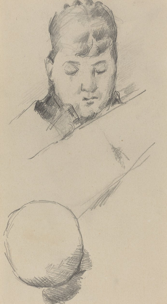 塞尚夫人的半身像[背面]，1884-1885。 作者 保罗·塞尚