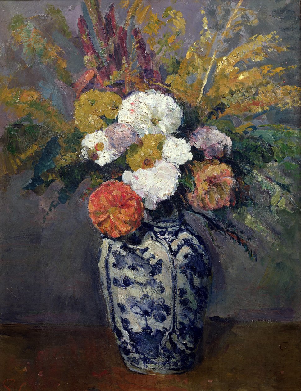 大丽花，c.1873 作者 保罗·塞尚