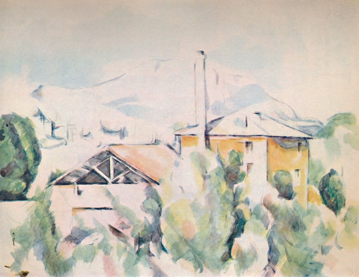 风景中的房屋，1923年 作者 保罗·塞尚
