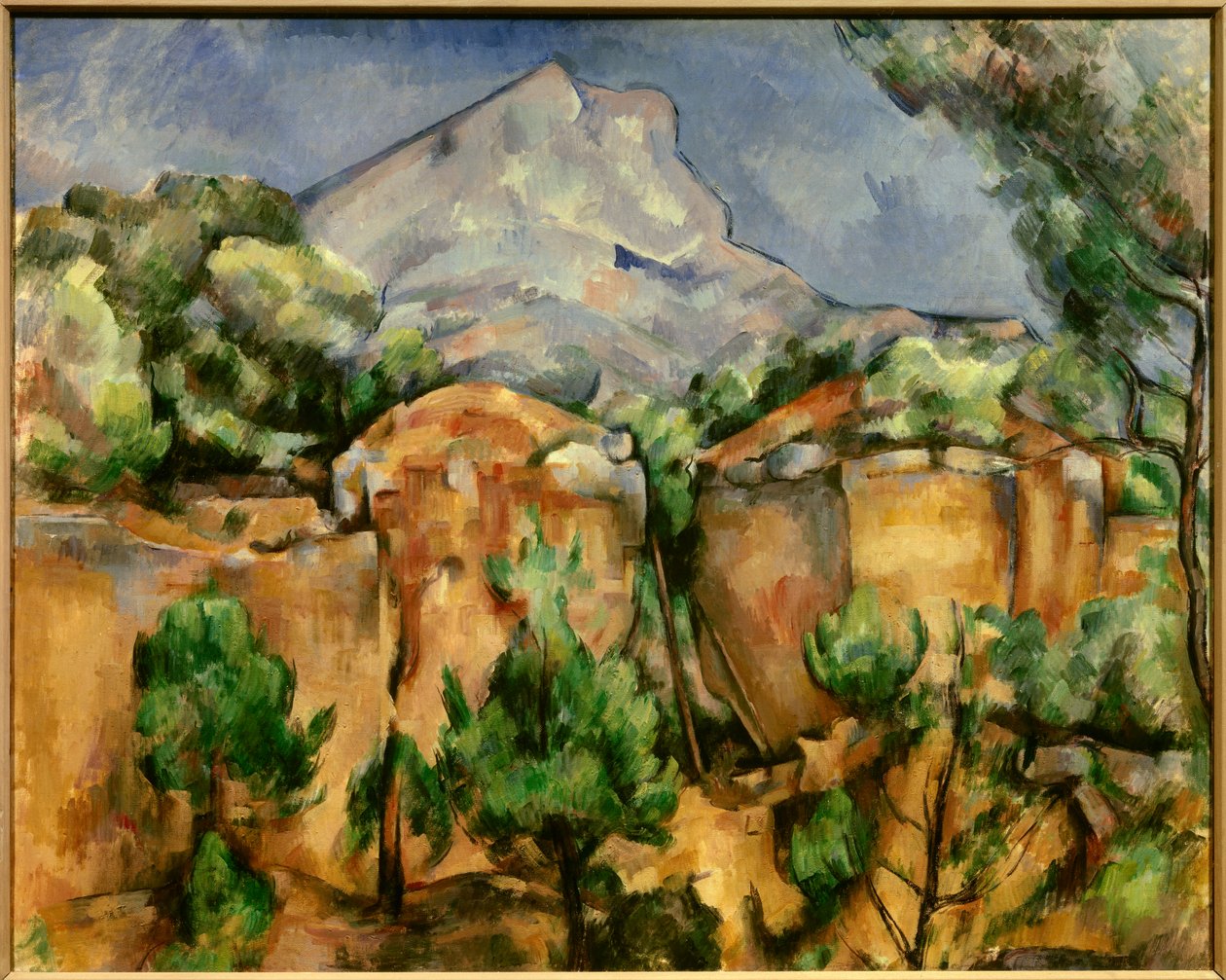 La montagne Sainte Victoire 保罗-塞尚(1839-1906)的画作 1897年 太阳。0.54 x 0.81米，巴尔的摩。艺术博物馆--从Bibemus采石场看到的圣维克多尔山。保罗-塞尚(1839-1906)的画作，约1897年。0.54 x 0.81米。巴尔的摩艺术博物馆，B 作者 保罗·塞尚