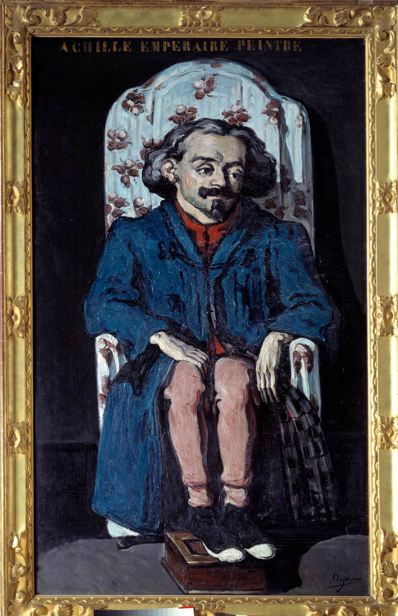 画家 Achille Emperaire (1829-1898) 的肖像 保罗·塞尚 (1839-1906) 的绘画 1868 年昏暗。 2x1,2 m 巴黎，奥赛博物馆 - 画家 Achille Emperaire (1829-1898) 的肖像。 保罗·塞尚 (1839-1906) 的画作，1868 年。2 x 1.2 米。 奥赛博物馆，P 作者 保罗·塞尚