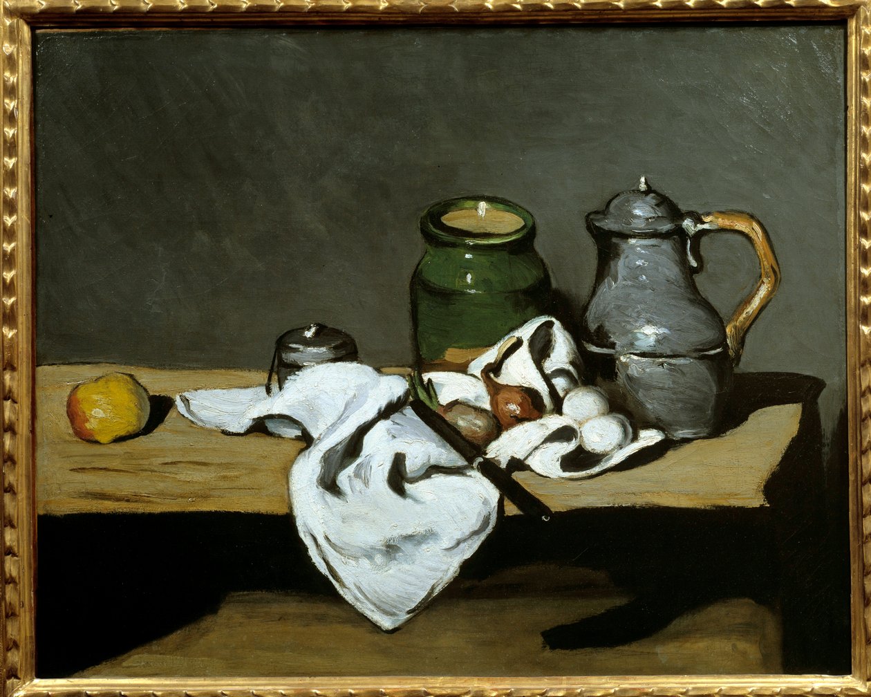 Still Life at the Kettle Painting by Paul Cezanne (1839-1906) 1869 Sun. 0,64x0,81 m Paris, musee d