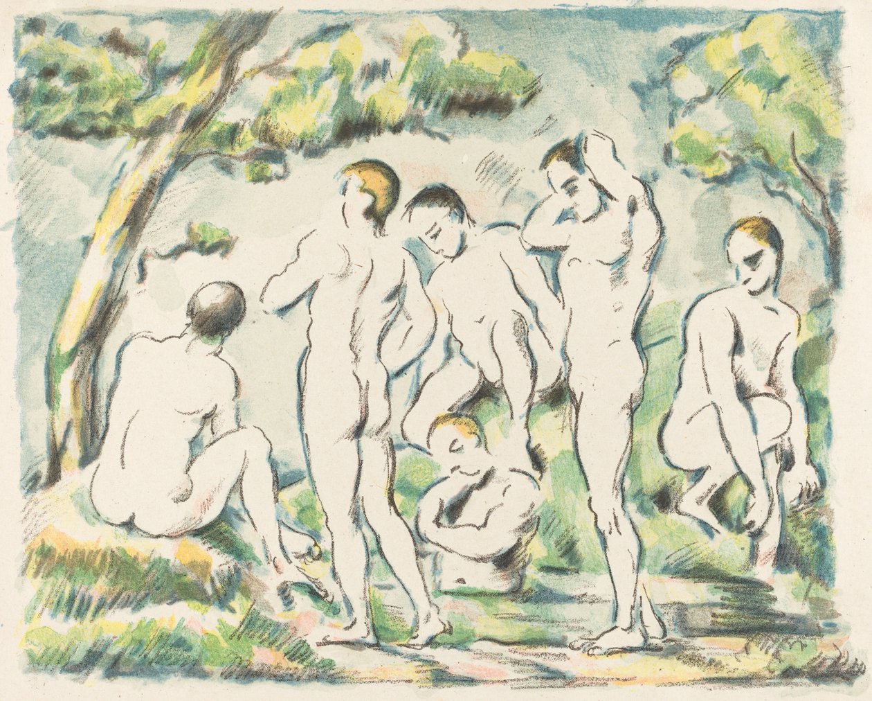沐浴者》小板，1897年。 作者 保罗·塞尚