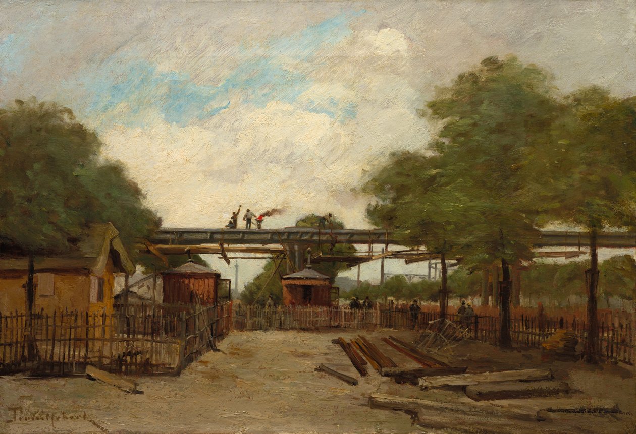 高架铁路的建设：1888年，在Vincennes大桥上的桥梁。 作者 保罗·德西雷·特鲁耶伯特