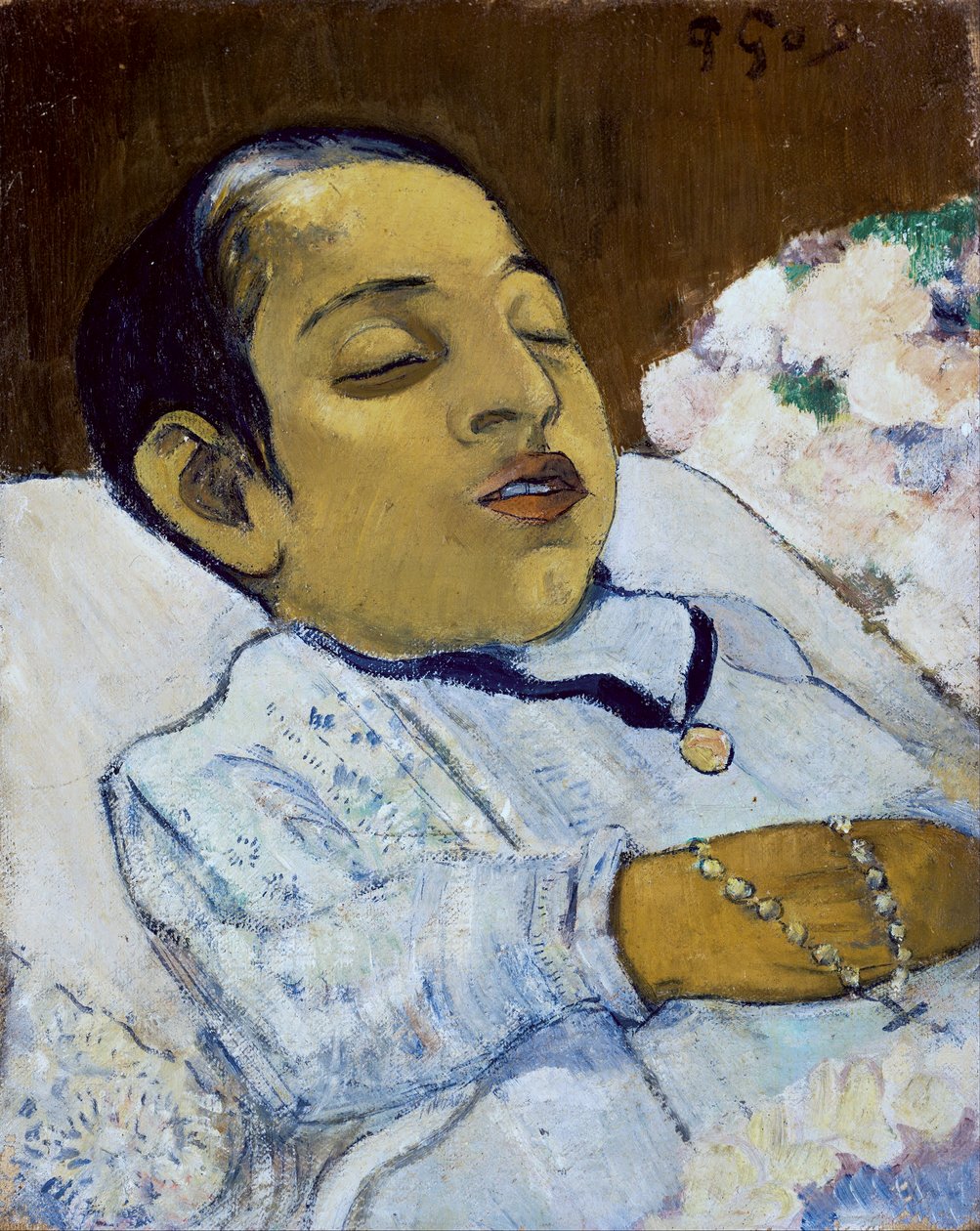 “” Atiti“”躺在床上的死孩子-保罗·高更画作 作者 保罗·高更