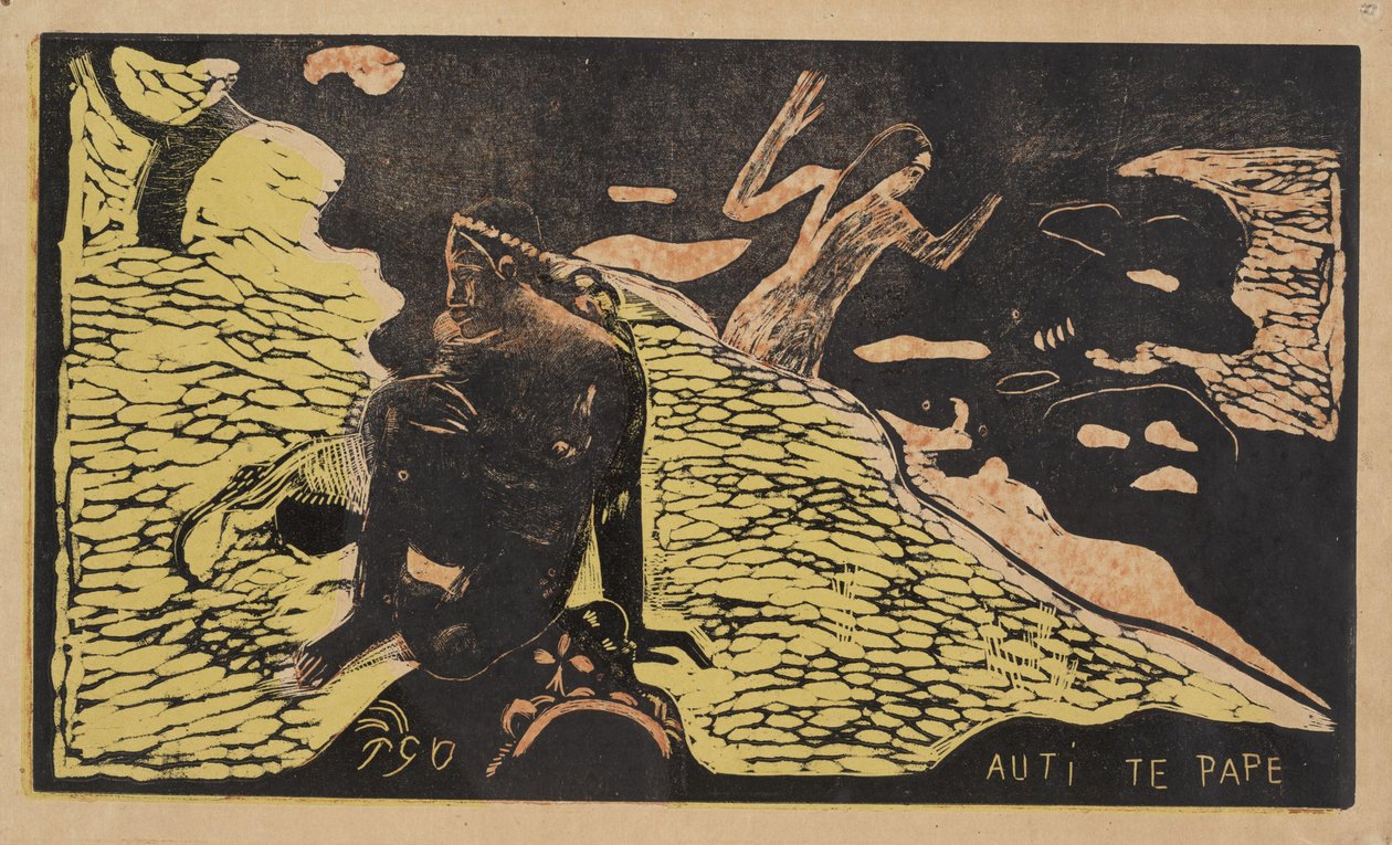 从Noa Noa系列（1893-1894）的河中Auti Te Pape妇女 作者 保罗·高更