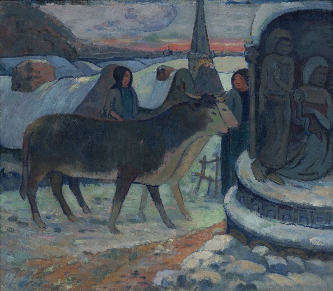 圣诞之夜牛的祝福，1902-1903年 作者 保罗·高更