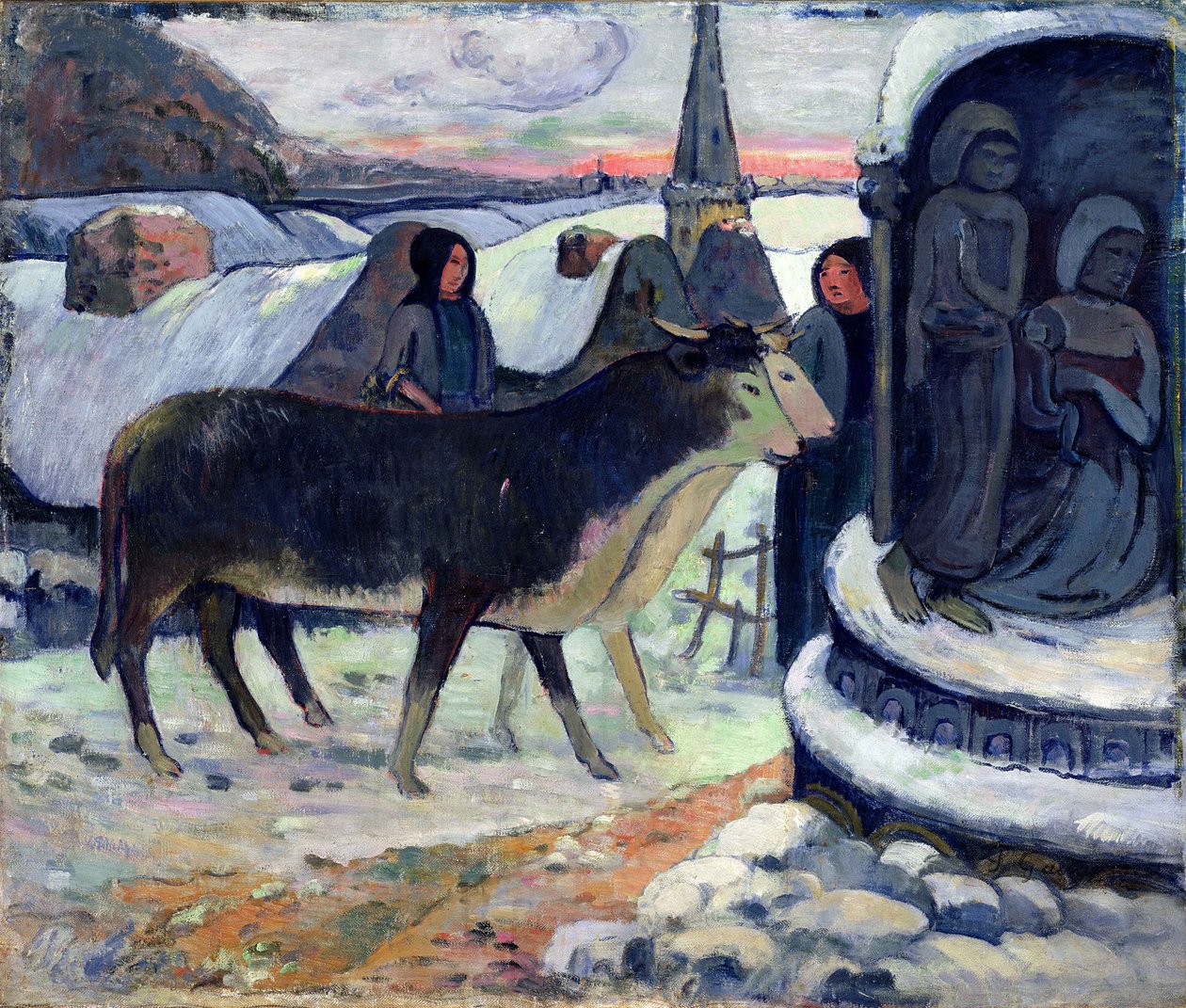 圣诞夜，约 1902-3 年（布面油画） 作者 保罗·高更
