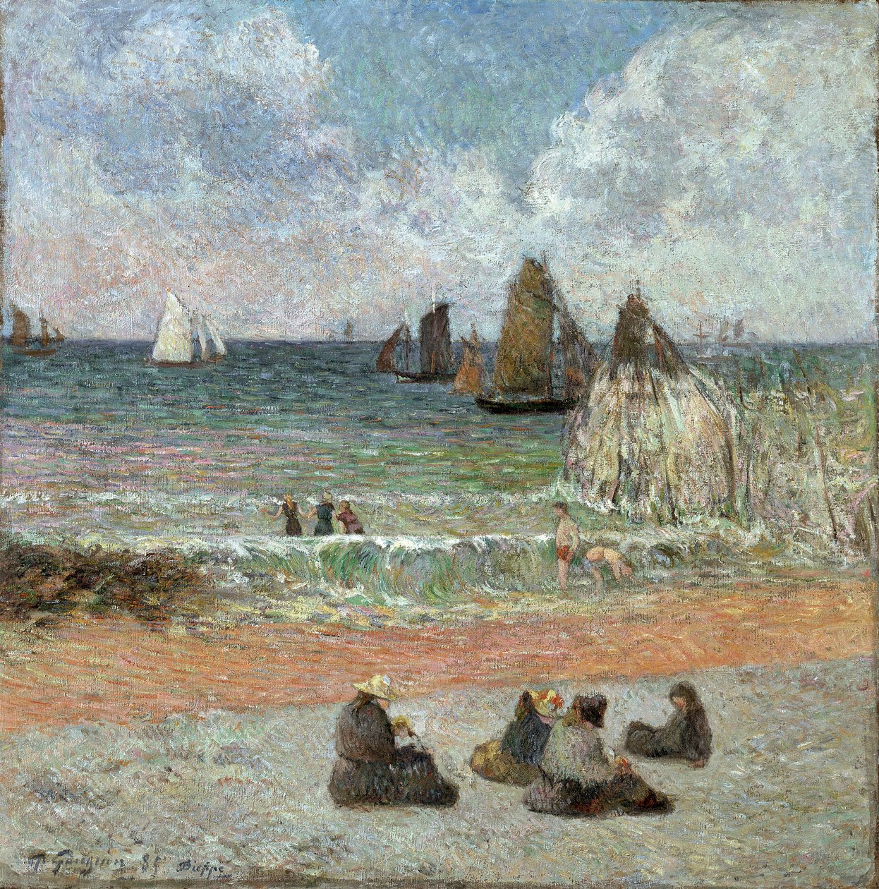 迪耶普的海岸线 par Gauguin, Paul Eugene Henri (1848-1903).布面油画，尺寸：71.5x71.5 作者 保罗·高更