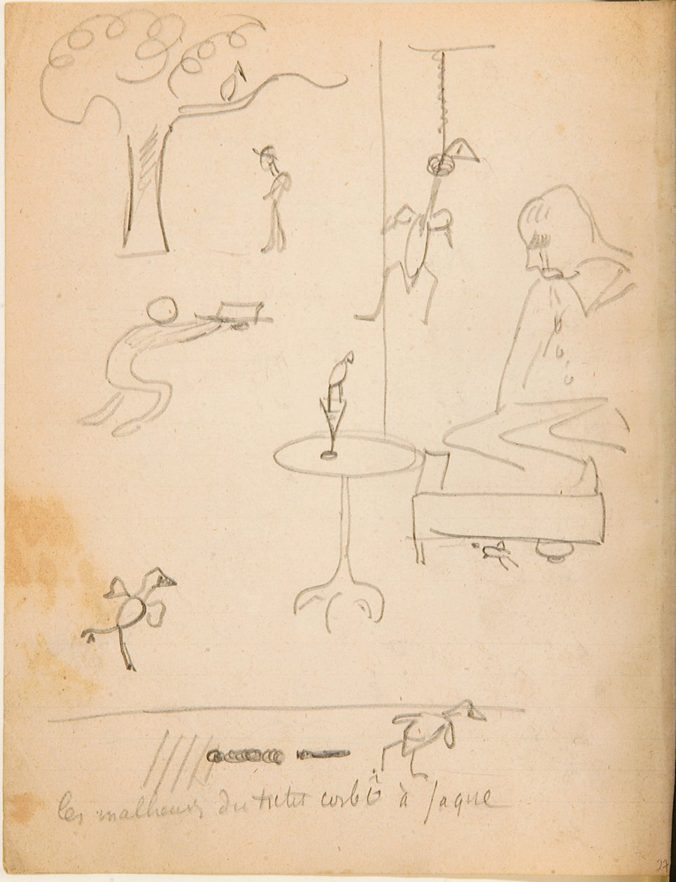 从为年轻的雅克·布斯凯特（Jacques Bousquet）制作的画册中提取的图画，1889-90年 作者 保罗·高更
