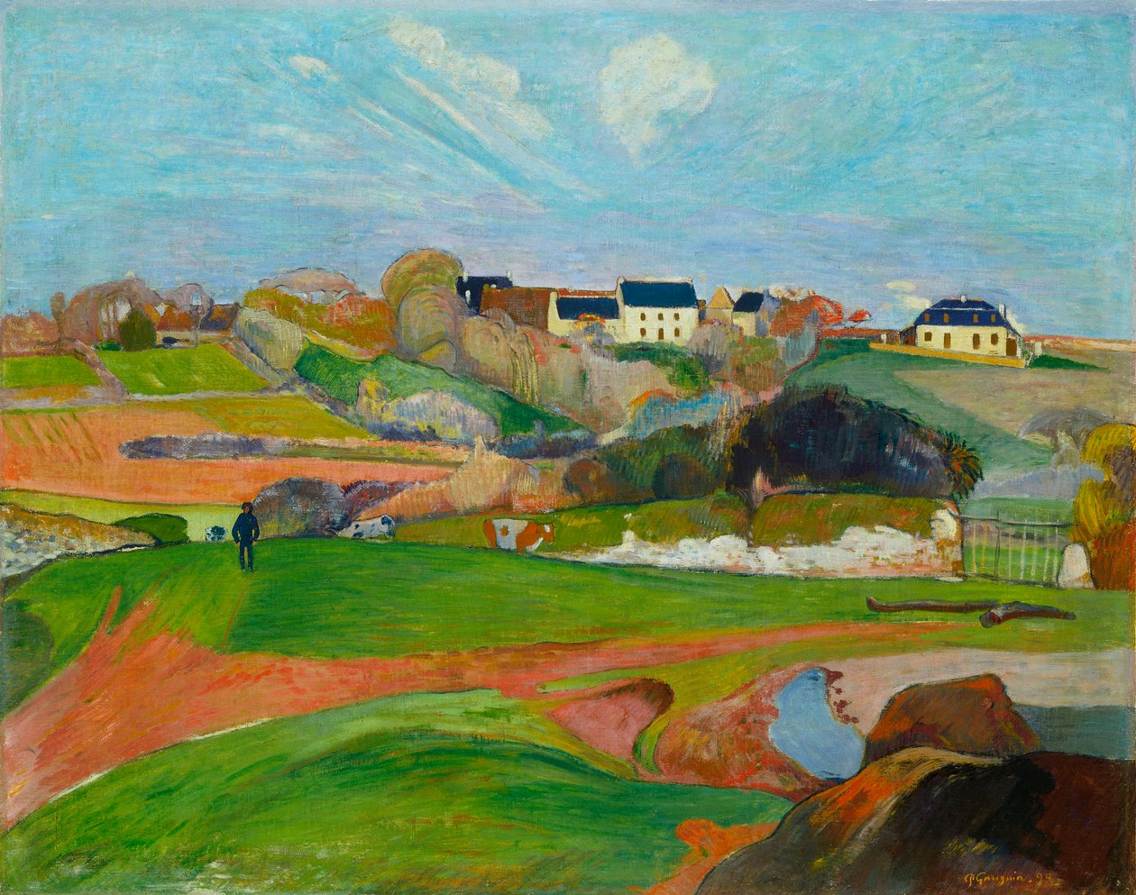 法语：Champs au Pouldu, ou Paysage au Pouldu 波尔杜风景区 作者 保罗·高更