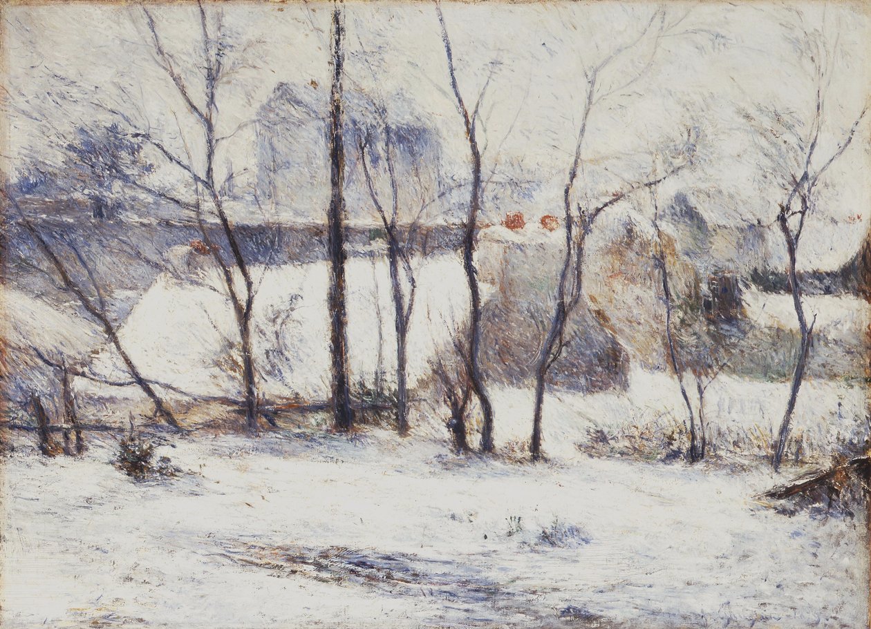 法语：La Neige à Vaugirard II, ou Jardin sous la neige I 雪下花园 作者 保罗·高更