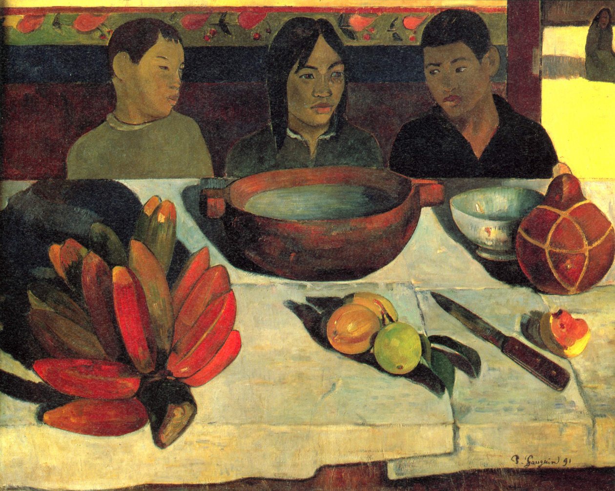 法语：  Le repas (Les bananes) The Meal (The Bananas) 作者 保罗·高更