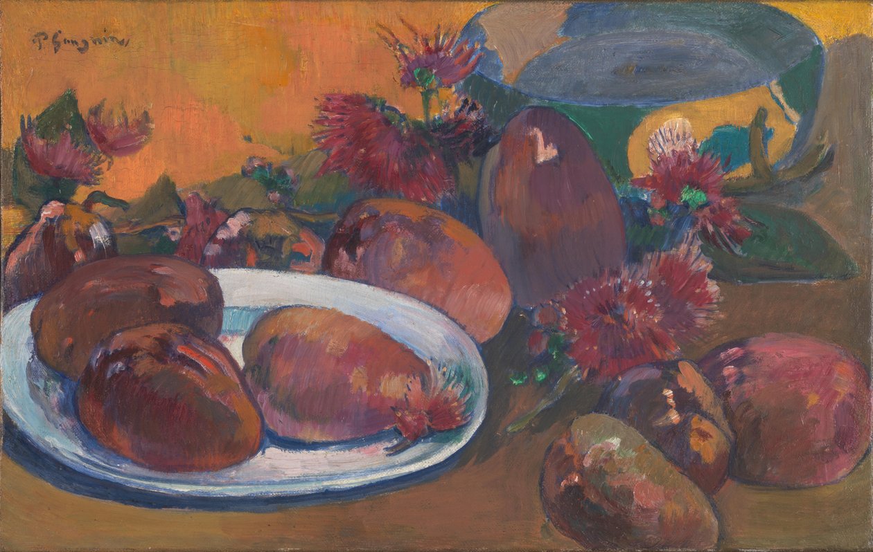 法语  Nature morte aux mangues 与芒果的静态生活 作者 保罗·高更
