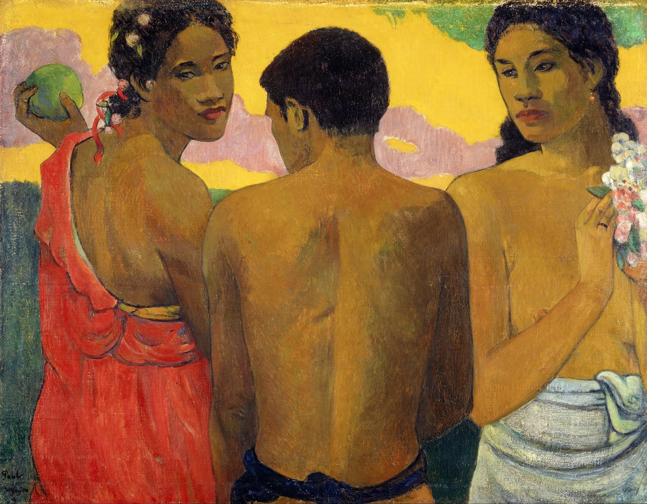 法语：Trois Tahitiens，或 Conversation Three Tahitians（三个塔希提人的对话 作者 保罗·高更