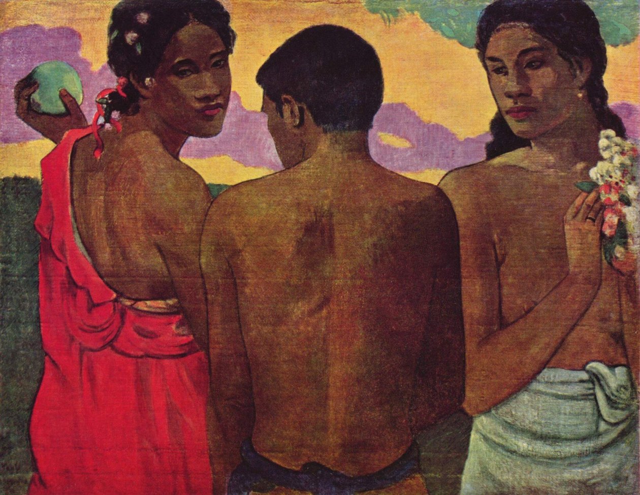 法语：Trois Tahitiens，或 Conversation Three Tahitians（三个塔希提人的对话 作者 保罗·高更