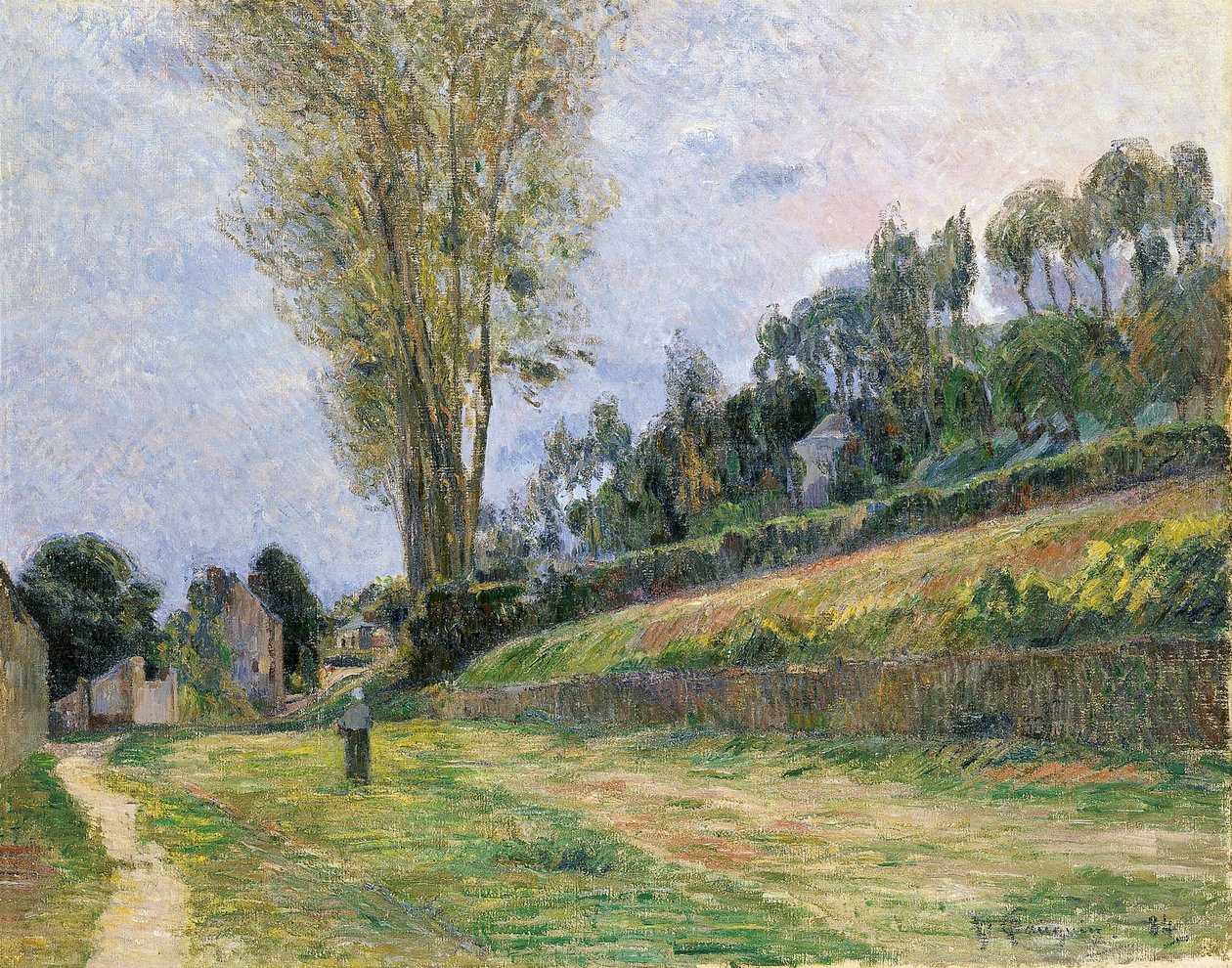 法语: Une Rue à Rouen, ou Personage sur la route 鲁昂的街道 作者 保罗·高更