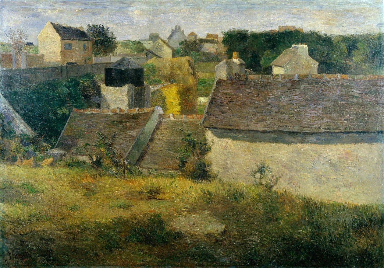 沃吉拉尔 (Les Maisons de Vaugirard) 的房屋，高更、保罗·尤金·亨利 (1848-1903)。 布面油画 作者 保罗·高更