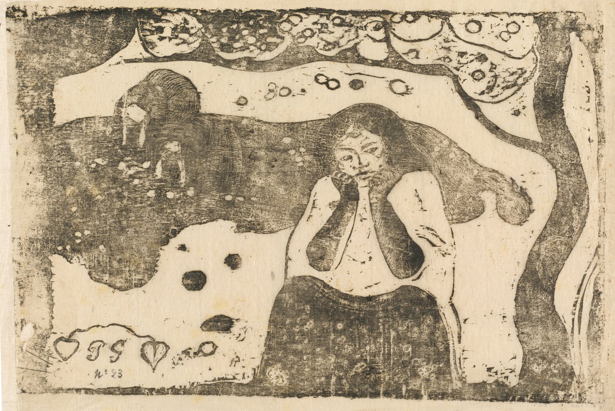 人类的悲哀 Miseres humaines，在1895年或之后。 作者 保罗·高更