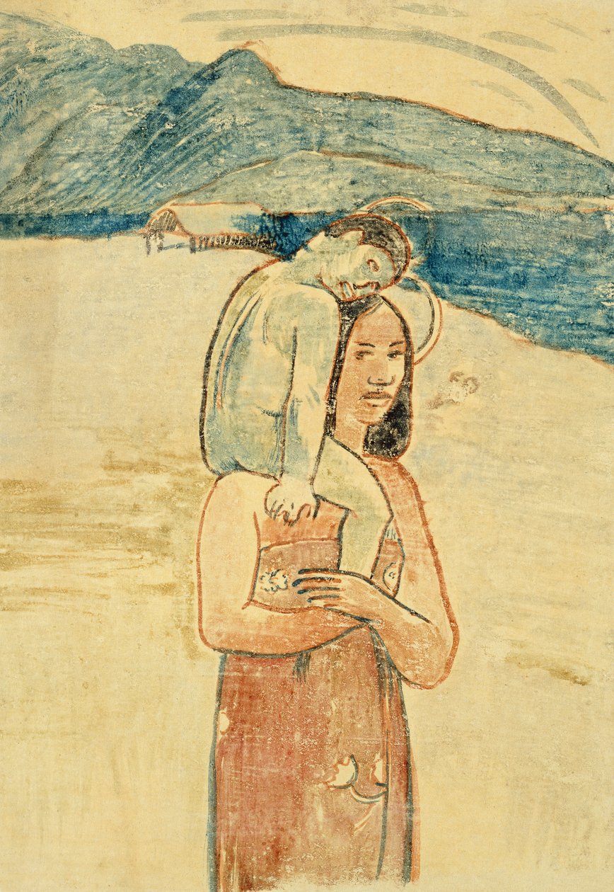 我向你问好，玛丽亚，约 1894 年（石版画） 作者 保罗·高更