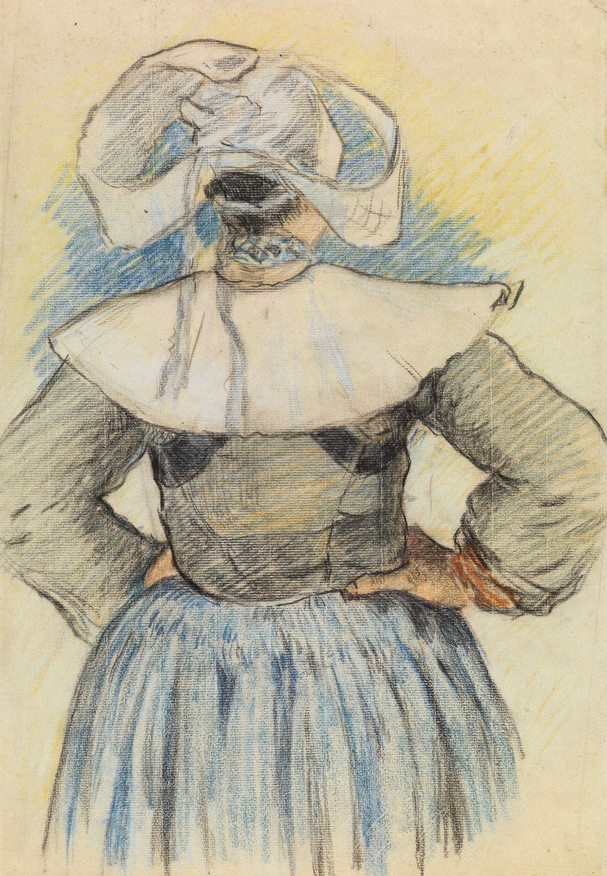 La Bretonne，蓬阿文，约 1886 年（纸上粉笔画） 作者 保罗·高更